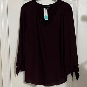 Business casual top Deep Purple Blouse